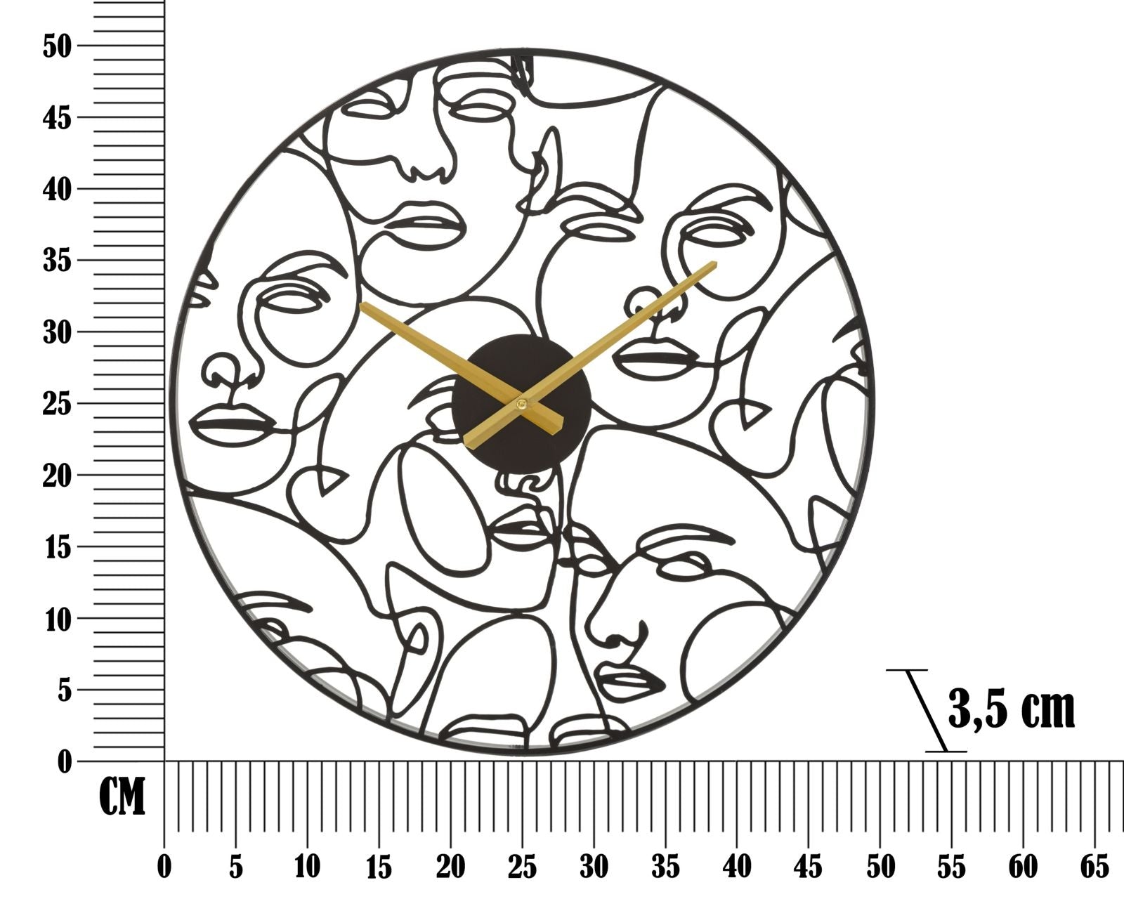 Wanduhre Faces Schwarz (5)