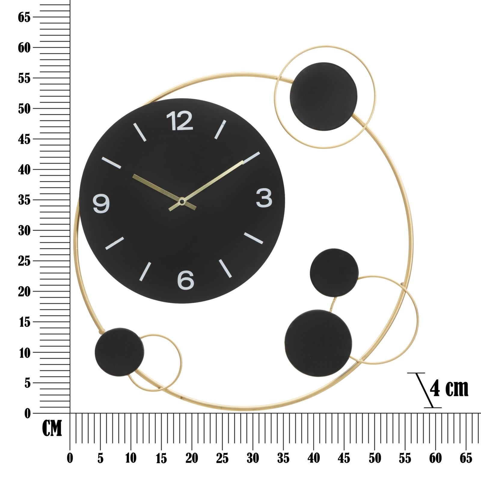 Wanduhre Globe Schwarz (5)