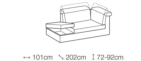 Ecksofa mit Chaiselongue Links, 4-Sitzer, Adelis Blau (6)