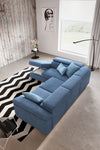 Ecksofa mit Chaiselongue Links, 4-Sitzer, Adelis Blau (1)