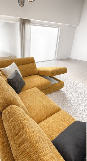 Ecksofa mit Chaiselongue Rechts, 4-Sitzer, Belargis Gelb (1)