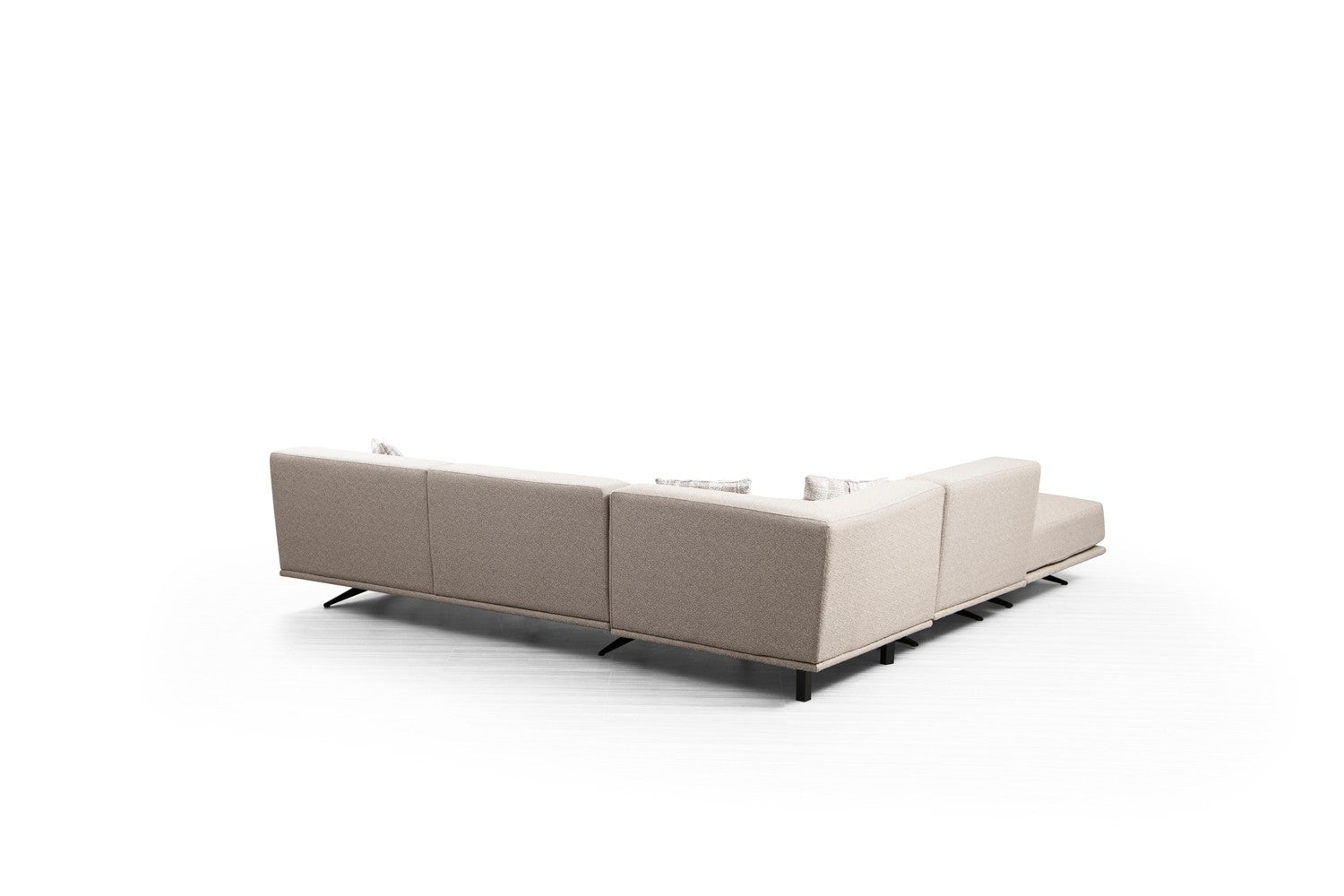 Ecksofa mit Chaiselongue Links, 5-Sitzer, aus Stoff, Bentley Beige (9)