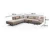 Ecksofa mit Chaiselongue Links, 5-Sitzer, aus Stoff, Bentley Beige (11)