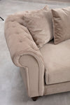 Ecksofa mit Chaiselongue Rechts, 6-Sitzer, aus Samtstoff, Bogart Beige (2)