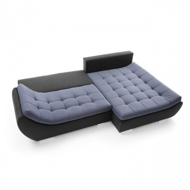 Ecksofa Schlaffunktion mit Chaiselongue Rechts, 4-Sitzer, Hugon Schwarz (2)