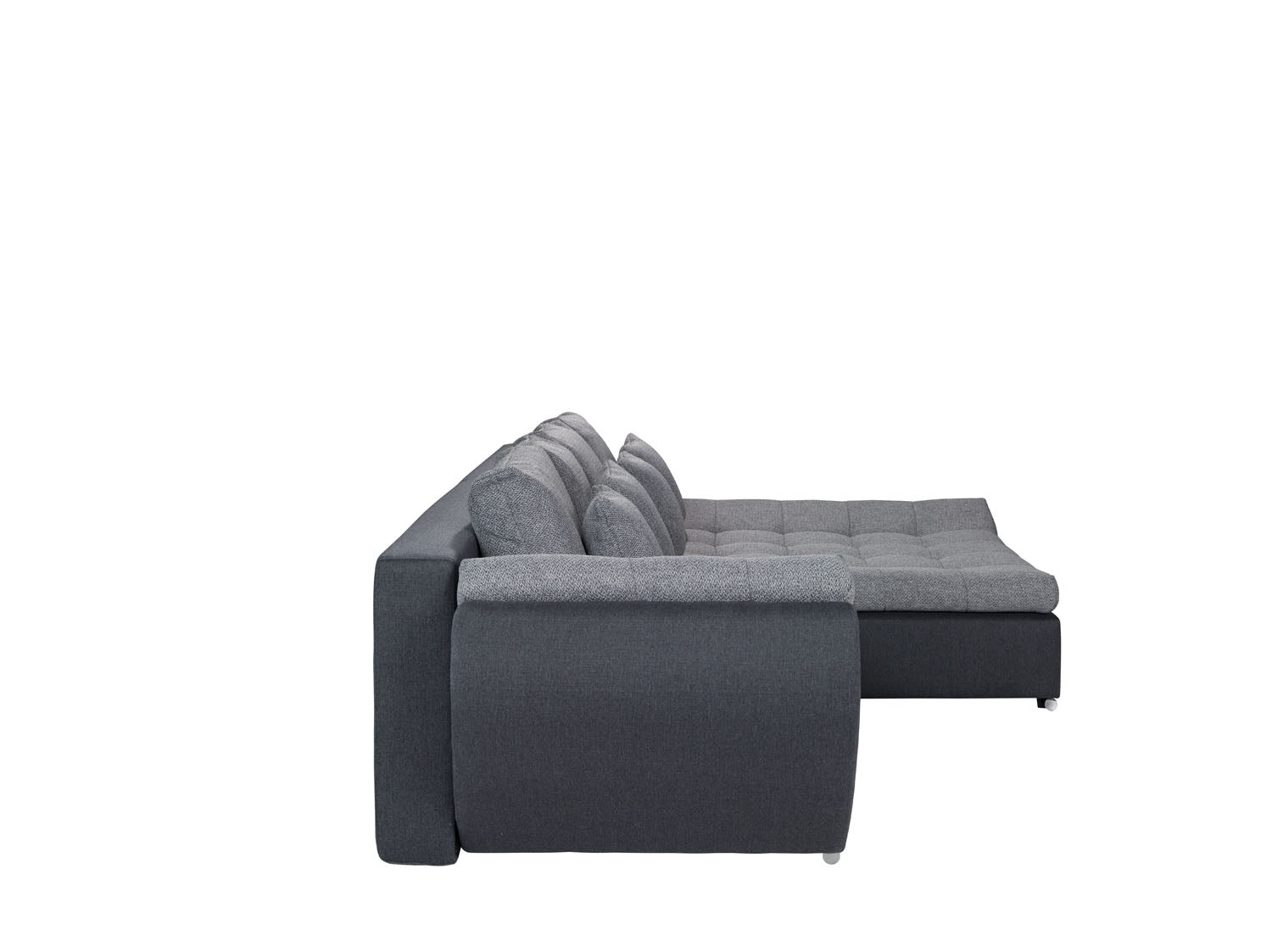 Ecksofa Schlaffunktion mit Chaiselongue Rechts, 4-Sitzer, Hugon Schwarz (3)