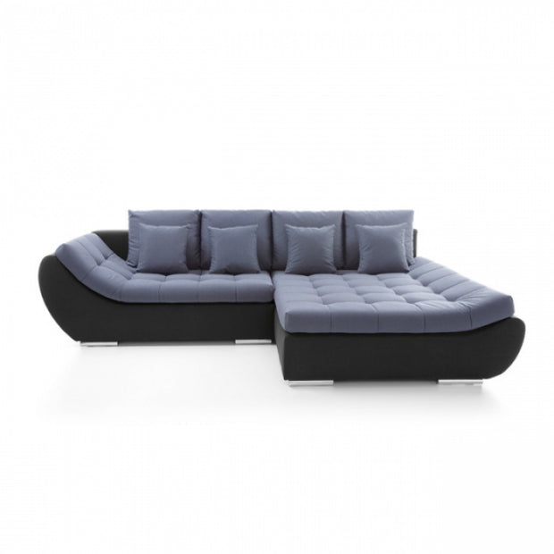 Ecksofa Schlaffunktion mit Chaiselongue Rechts, 4-Sitzer, Hugon Schwarz (1)