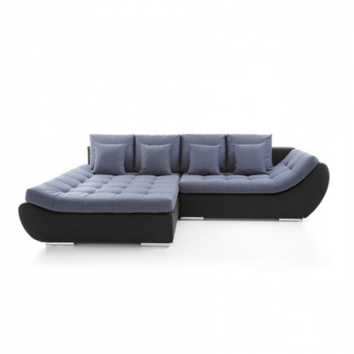 Ecksofa Schlaffunktion mit Chaiselongue Links, 4-Sitzer, Hugon Schwarz (1)