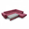 Ecksofa Schlaffunktion mit Chaiselongue Rechts, 4-Sitzer, Lotus Burgund (2)