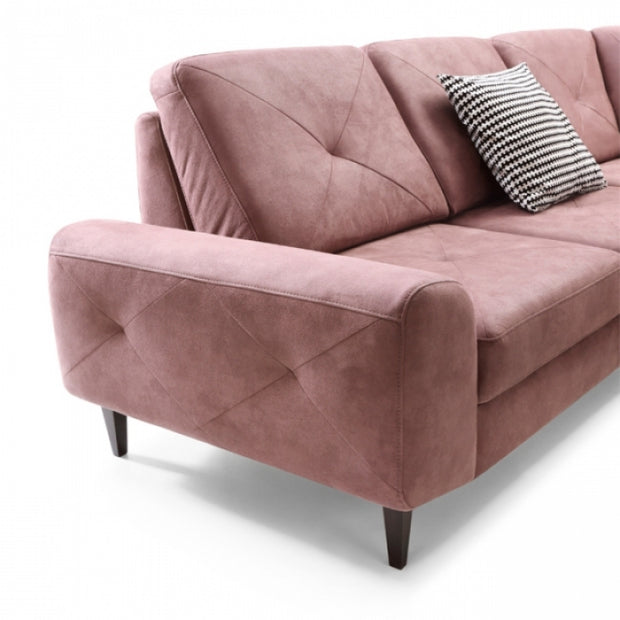 Ecksofa Schlaffunktion mit Chaiselongue Rechts, 4-Sitzer, Planet Rosa (3)