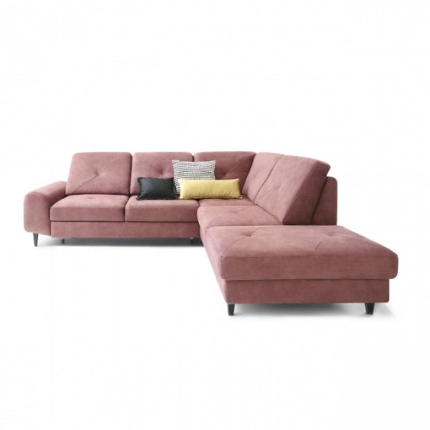 Ecksofa Schlaffunktion mit Chaiselongue Rechts, 4-Sitzer, Planet Rosa (1)