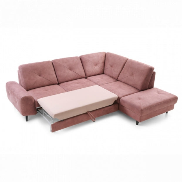 Ecksofa Schlaffunktion mit Chaiselongue Rechts, 4-Sitzer, Planet Rosa (2)