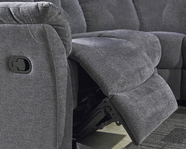 Ecksofa mit relaxfunktion 5-Sitzer, aus Stoff Lahela Grau (1)