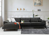 Ecksofa mit Chaiselongue Links, 3-Sitzer, aus Stoff, Frido Anthrazit