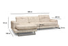 Ecksofa mit Chaiselongue Links, 3-Sitzer, aus Stoff, Frido Cappuccino (5)