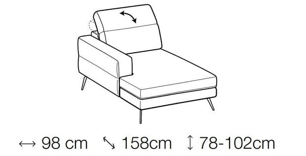 Ecksofa mit relaxfunktion mit Chaiselongue Links, 4-Sitzer, Gary Grau (4)