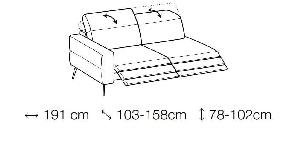 Ecksofa mit relaxfunktion mit Chaiselongue Links, 4-Sitzer, Gary Grau (3)