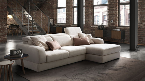 Ecksofa mit Chaiselongue Rechts, 4-Sitzer, Grafica Beige (1)