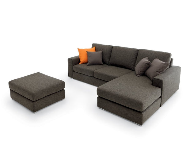 Ecksofa mit pouf mit Chaiselongue Rechts, 3-Sitzer, Icardi Small Grau (1)