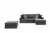 Ecksofa mit pouf mit Chaiselongue Rechts, 3-Sitzer, Icardi Small Grau (2)