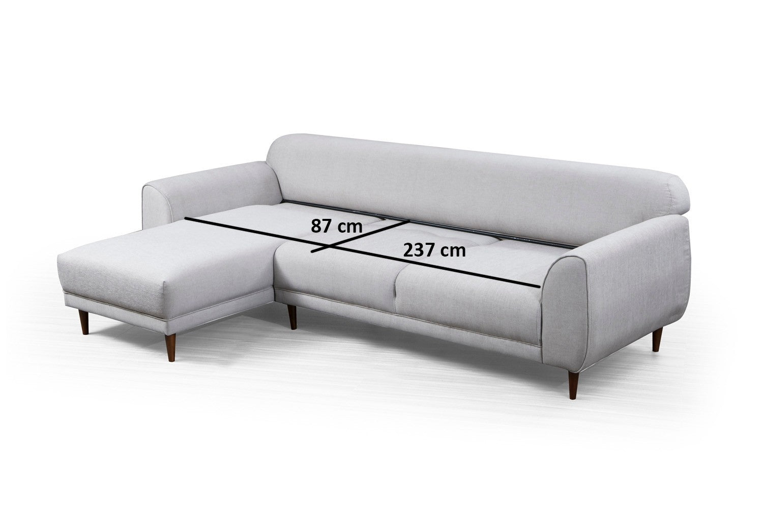 Ecksofa mit Chaiselongue Links, 3-Sitzer, aus Stoff, Image Grau (14)