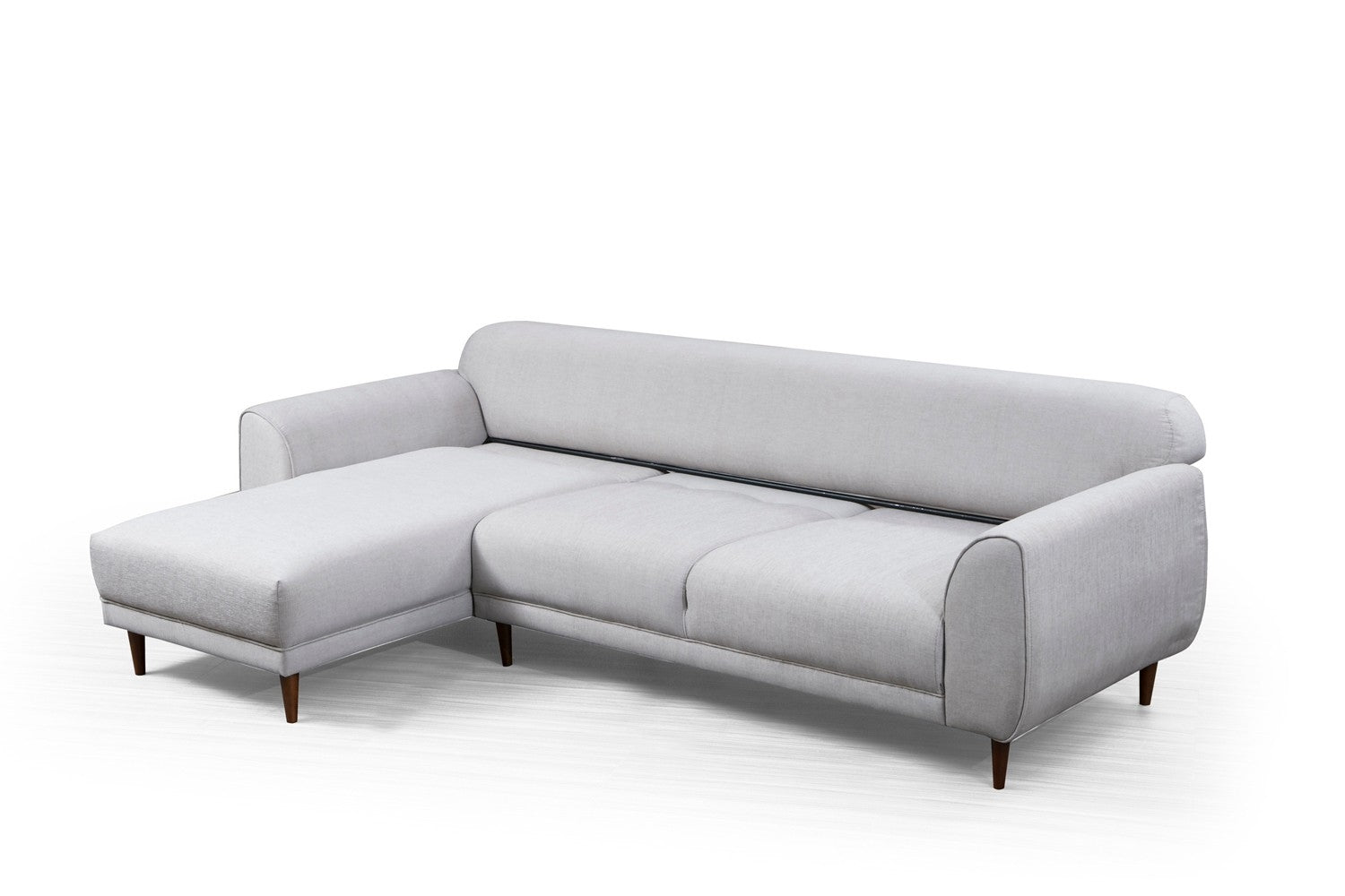 Ecksofa mit Chaiselongue Links, 3-Sitzer, aus Stoff, Image Grau (7)