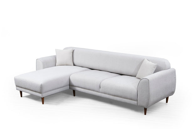 Ecksofa mit Chaiselongue Links, 3-Sitzer, aus Stoff, Image Grau (5)