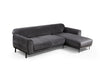 Ecksofa mit Chaiselongue Rechts, 3-Sitzer, aus Samtstoff, Image Anthrazit (7)