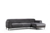 Ecksofa mit Chaiselongue Rechts, 3-Sitzer, aus Samtstoff, Image Anthrazit (8)