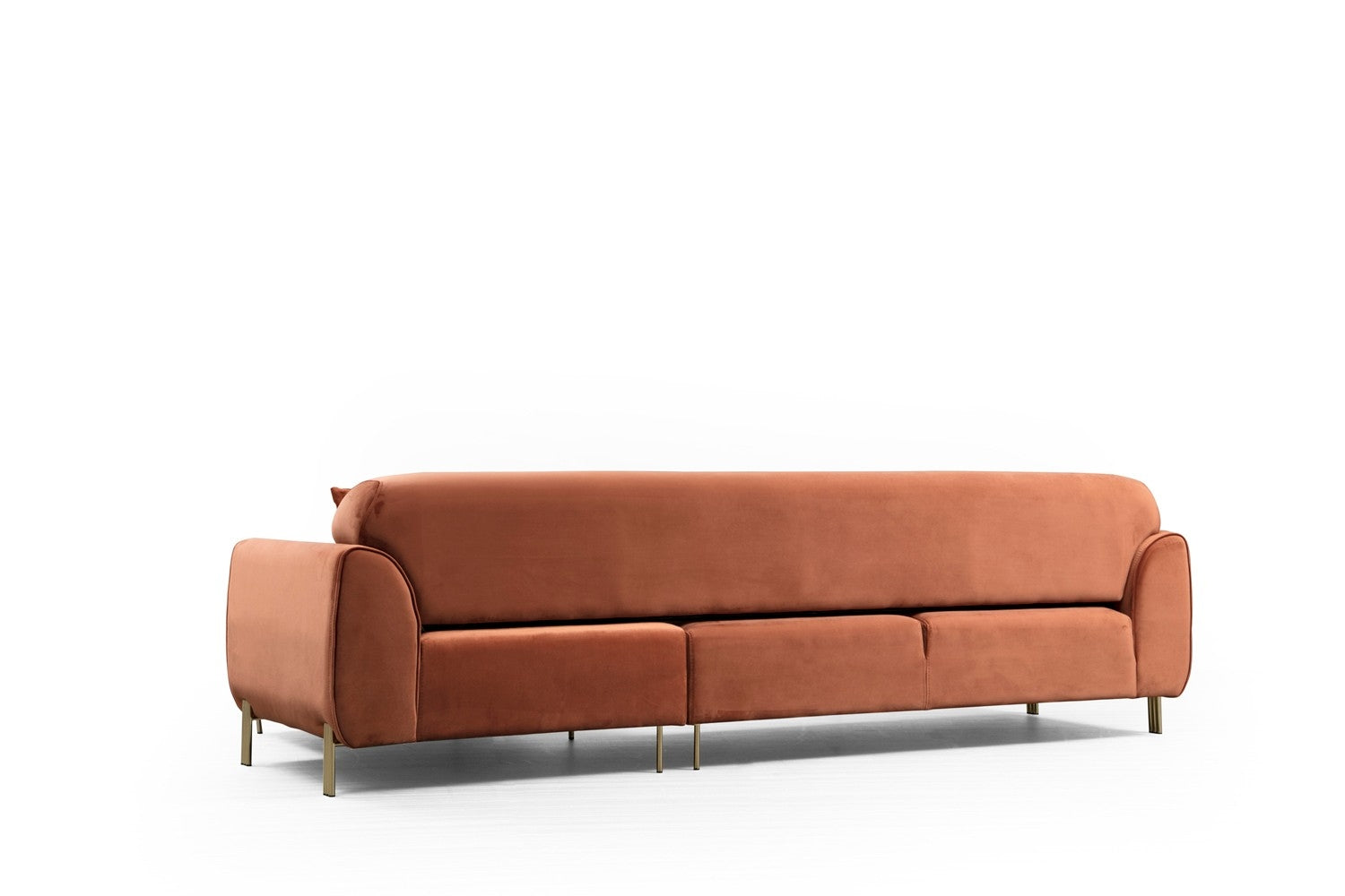 Ecksofa mit Chaiselongue Rechts, 3-Sitzer, aus Samtstoff, Image Rost (12)