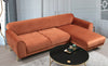 Ecksofa mit Chaiselongue Rechts, 3-Sitzer, aus Samtstoff, Image Rost (2)