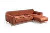 Ecksofa mit Chaiselongue Rechts, 3-Sitzer, aus Samtstoff, Image Rost (16)