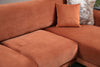 Ecksofa mit Chaiselongue Rechts, 3-Sitzer, aus Samtstoff, Image Rost (5)