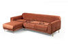 Ecksofa mit Chaiselongue Links, 3-Sitzer, aus Samtstoff, Image Rost (16)