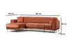 Ecksofa mit Chaiselongue Links, 3-Sitzer, aus Samtstoff, Image Rost (15)