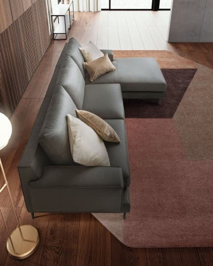 Ecksofa mit Chaiselongue Rechts, 4-Sitzer, Kenny Grau (1)