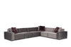 Ecksofa mit Chaiselongue Rechts, 6-Sitzer, aus Stoff, Lego Grau (2)