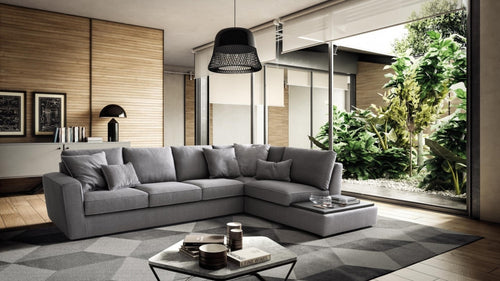 Ecksofa mit Chaiselongue Rechts, 4-Sitzer, Magy Grau