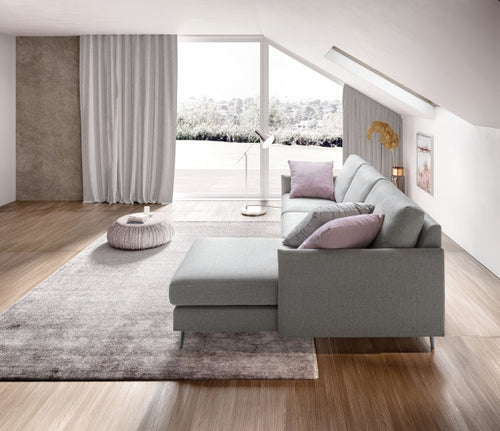 Ecksofa mit Chaiselongue Rechts, 4-Sitzer, Mimes Grau (1)