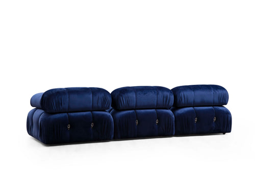 Ecksofa Modulares, 3-Sitzer, aus Samtstoff, Bubble Blau (1)