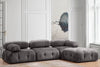 Ecksofa Modulares, 3-Sitzer, aus Samtstoff, Bubble Grau