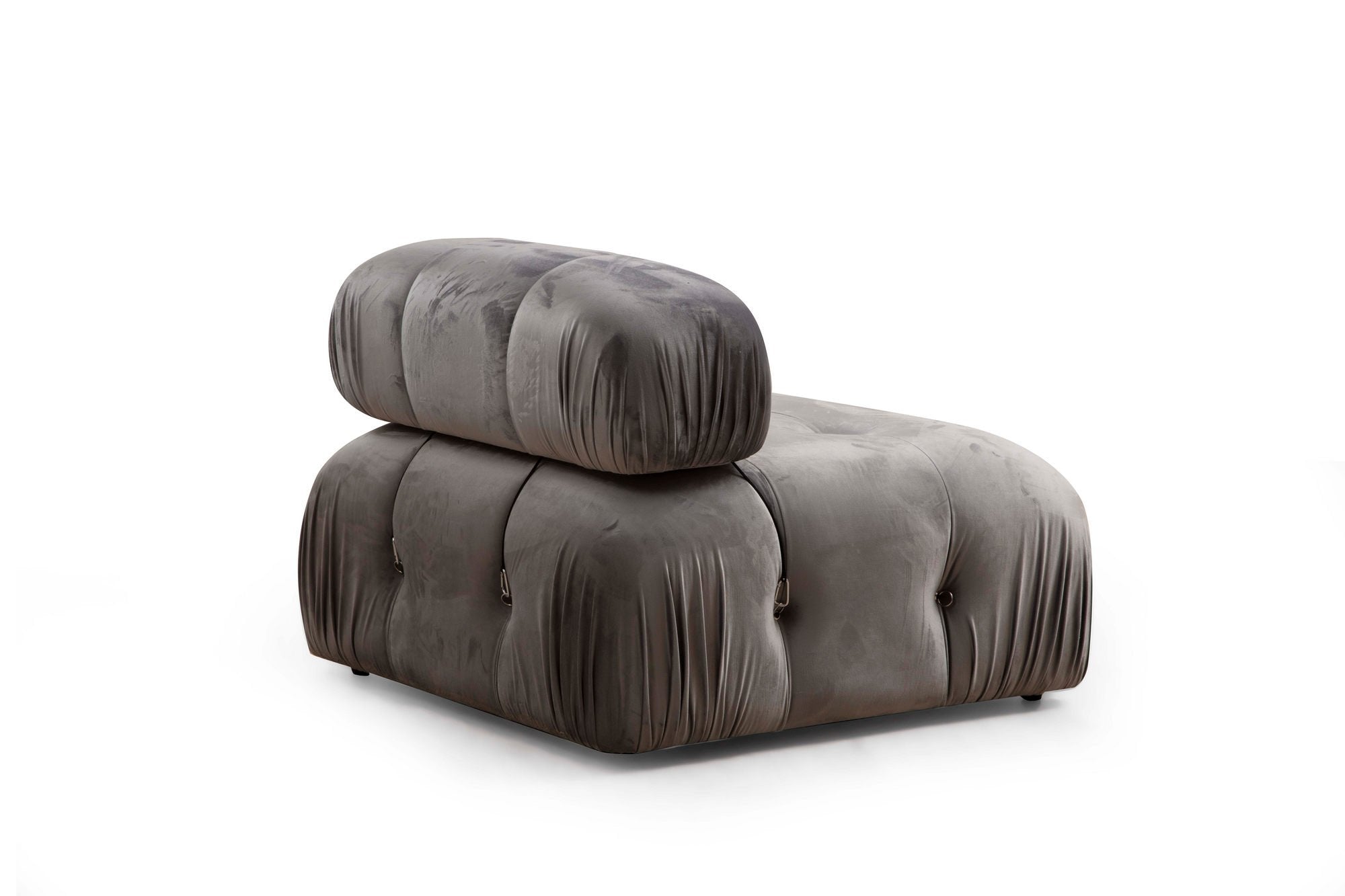 Ecksofa Modulares, 3-Sitzer, aus Samtstoff, Bubble Grau (6)