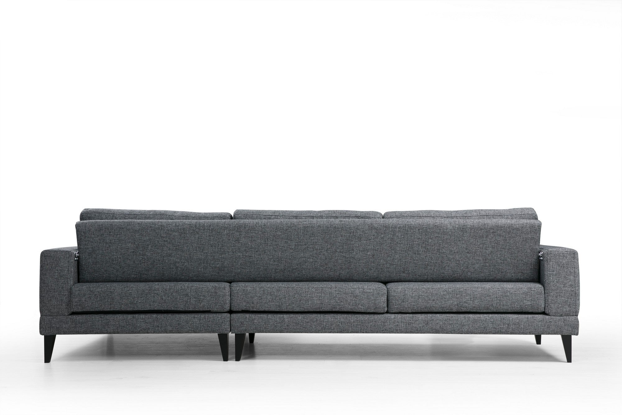 Ecksofa mit Chaiselongue Rechts, 3-Sitzer, aus Stoff, Nordi Grau (8)