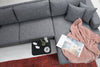 Ecksofa mit Chaiselongue Rechts, 3-Sitzer, aus Stoff, Nordi Grau (3)