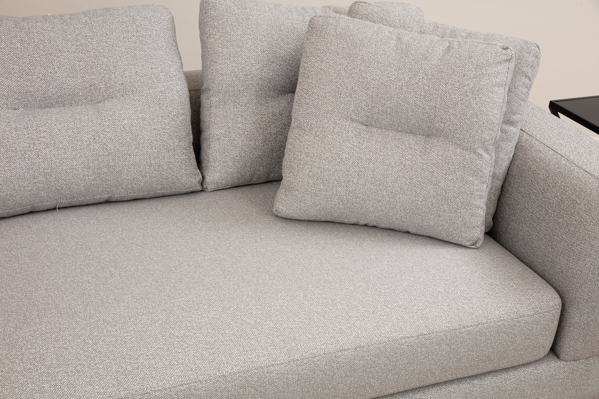 Ecksofa mit Chaiselongue Rechts, 5-Sitzer, aus Stoff, Padova Grau (3)