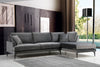 Ecksofa mit Chaiselongue Rechts, 4-Sitzer, aus Samtstoff, Papira Anthrazit