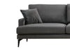 Ecksofa mit Chaiselongue Rechts, 4-Sitzer, aus Samtstoff, Papira Anthrazit (5)