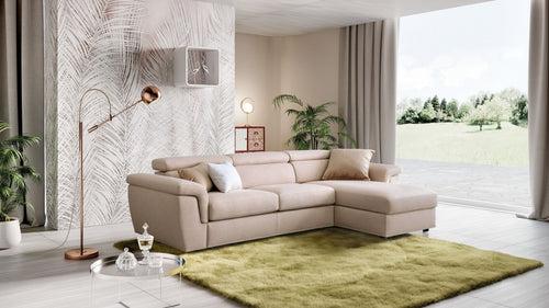 Ecksofa mit Chaiselongue Rechts, 4-Sitzer, Pier Creme