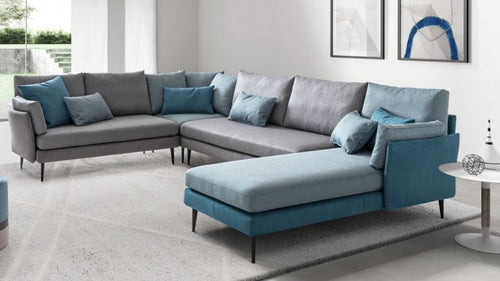 Ecksofa mit Chaiselongue Rechts, 5-Sitzer, Ralphael Grau