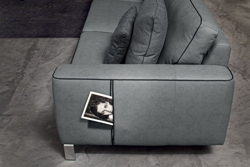 Ecksofa mit Chaiselongue Rechts, 4-Sitzer, Russo Grau (1)